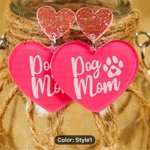NIB DOG MOM Dog Paw Pendant Stud earrings